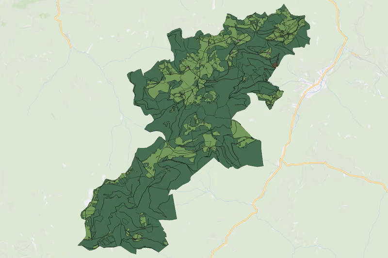 Kartenvorschau des Bodenverbrauchs der KG Ebenwald