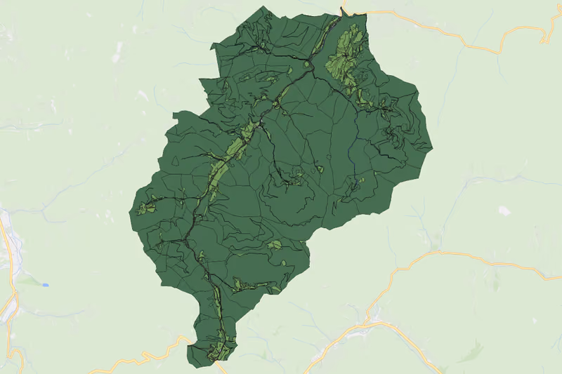 Kartenvorschau des Bodenverbrauchs der KG Hinterhallbach