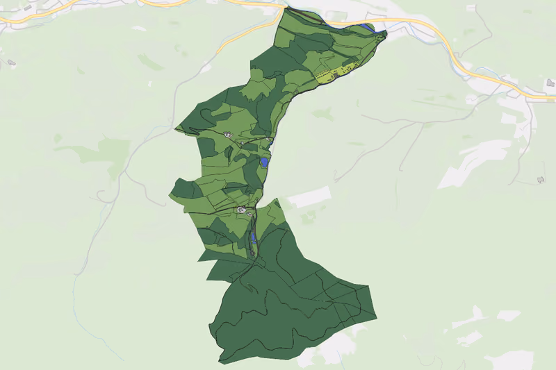 Kartenvorschau des Bodenverbrauchs der KG Höfnergraben