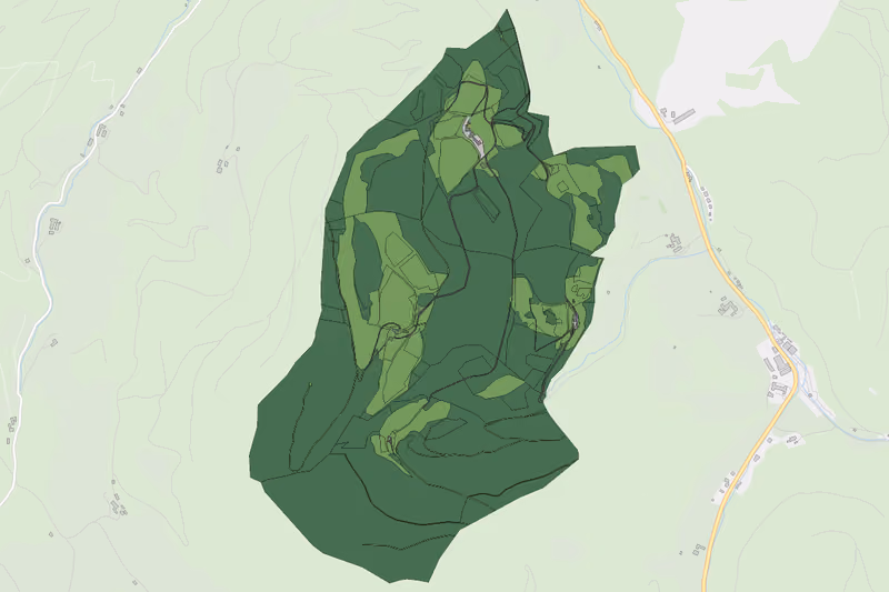Kartenvorschau des Bodenverbrauchs der KG Oberhöhe