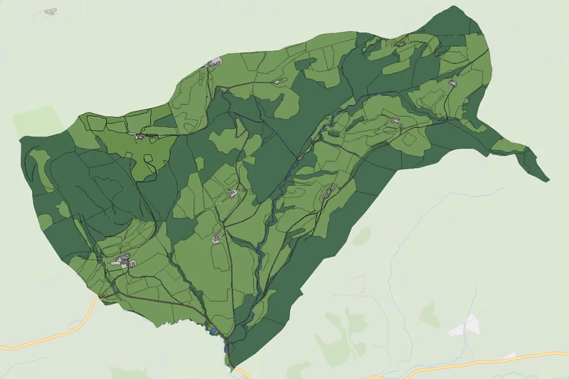 Kartenvorschau des Bodenverbrauchs der KG Kasberg
