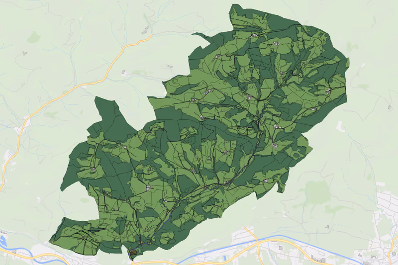 Kartenvorschau des Bodenverbrauchs der KG Kerschenbach