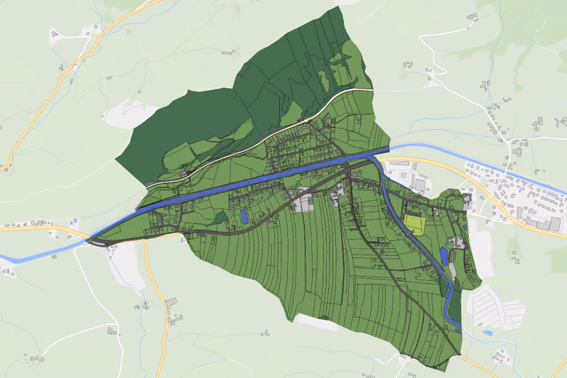 Kartenvorschau des Bodenverbrauchs der KG Rainfeld