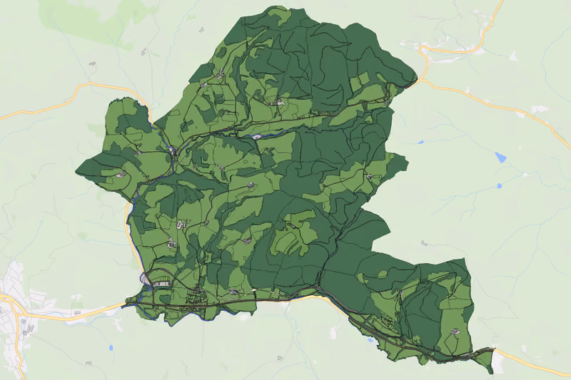 Kartenvorschau des Bodenverbrauchs der KG Saugraben