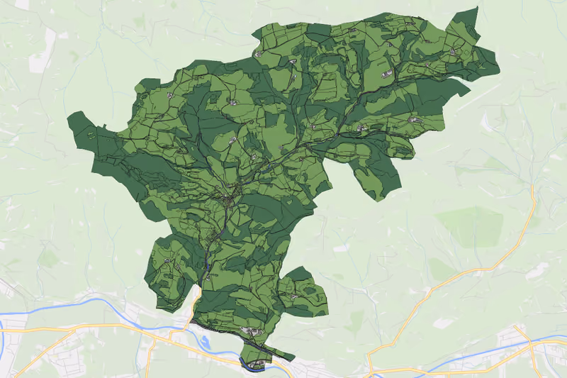 Kartenvorschau des Bodenverbrauchs der KG Schwarzenbach