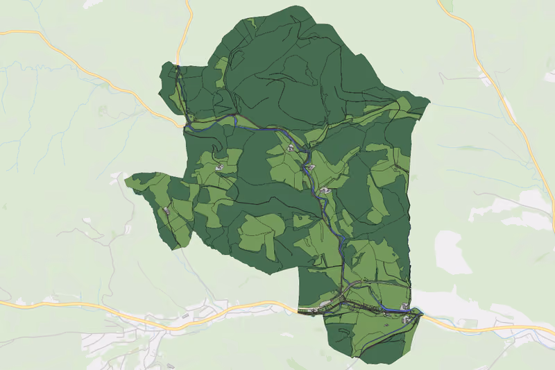 Kartenvorschau des Bodenverbrauchs der KG Untertriesting