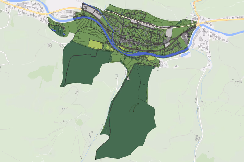 Kartenvorschau des Bodenverbrauchs der KG St. Veit an der Gölsen