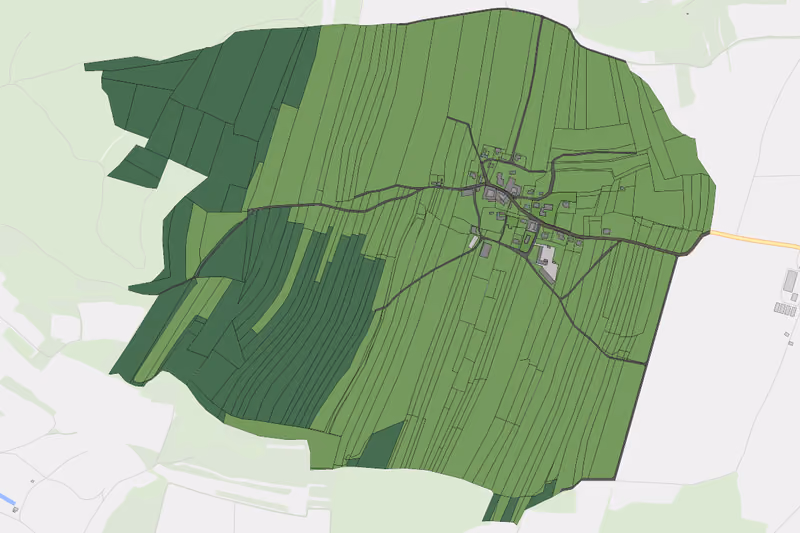 Kartenvorschau des Bodenverbrauchs der KG Obermerking