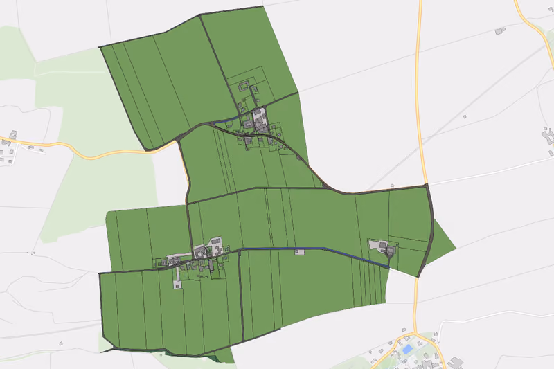 Kartenvorschau des Bodenverbrauchs der KG Panzing und Miesting