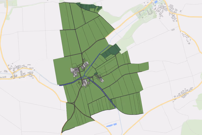 Kartenvorschau des Bodenverbrauchs der KG Pönning