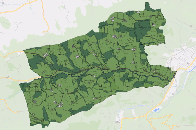 Kartenvorschau des Bodenverbrauchs der KG Grünsbach
