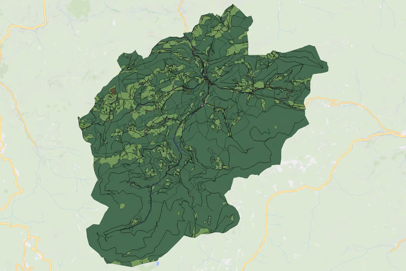 Kartenvorschau des Bodenverbrauchs der KG Schwarzenbach