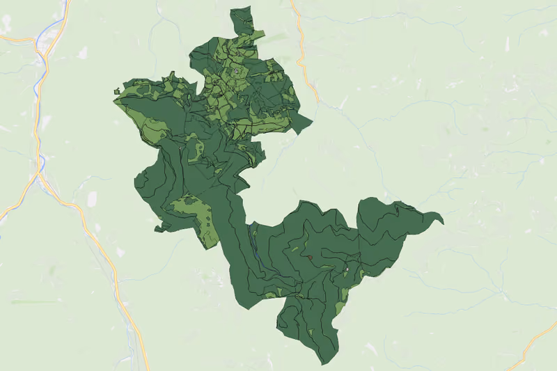 Kartenvorschau des Bodenverbrauchs der KG Hintereben