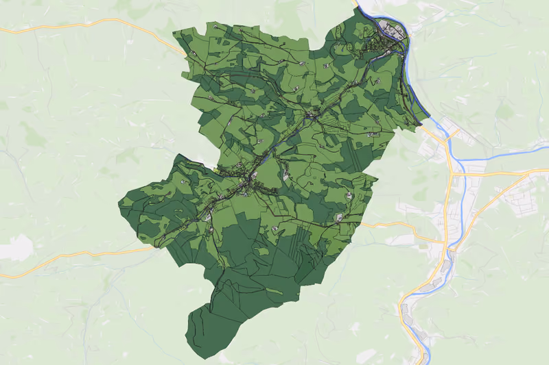 Kartenvorschau des Bodenverbrauchs der KG Eschenau