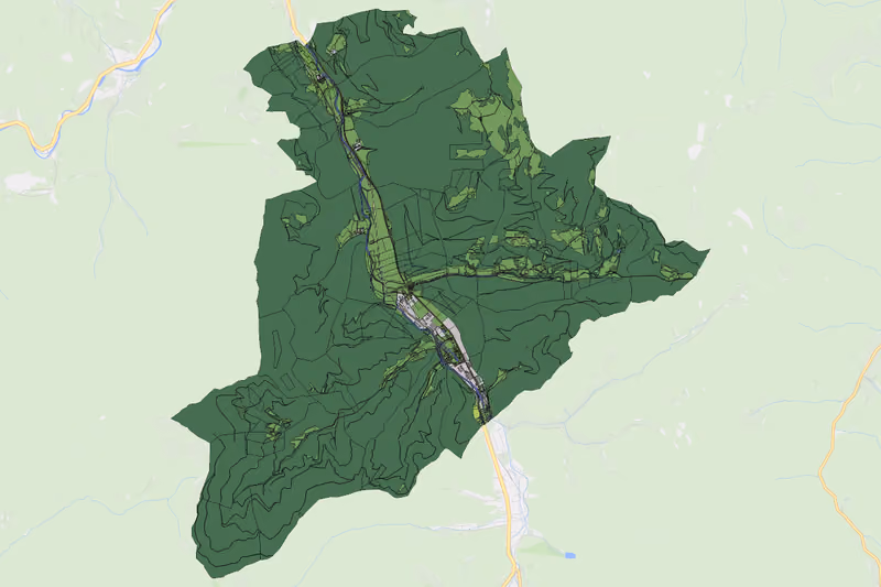 Kartenvorschau des Bodenverbrauchs der KG Innerfahrafeld