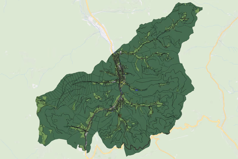 Kartenvorschau des Bodenverbrauchs der KG Hohenberg