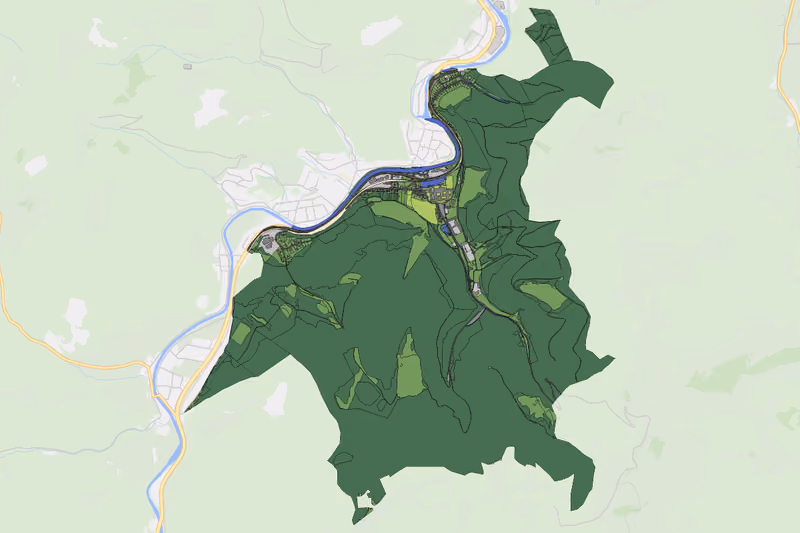Kartenvorschau des Bodenverbrauchs der KG Lilienfeld
