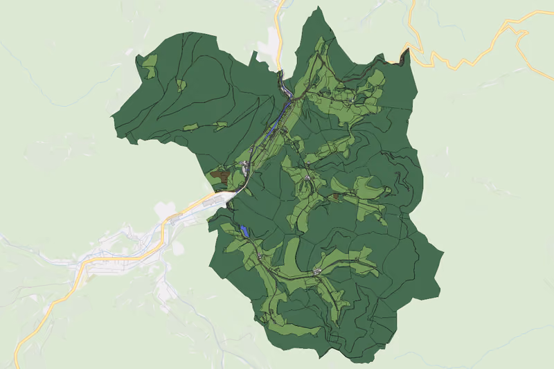 Kartenvorschau des Bodenverbrauchs der KG Mitterbachamt