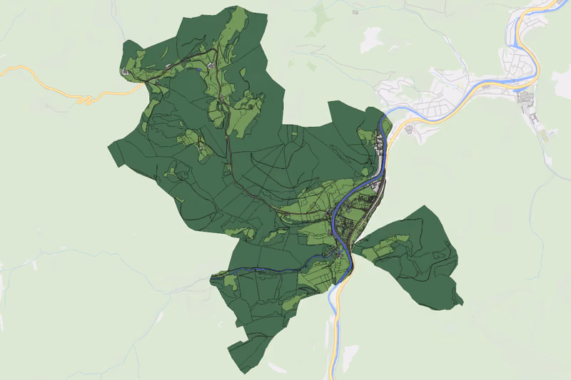 Kartenvorschau des Bodenverbrauchs der KG Schrambach