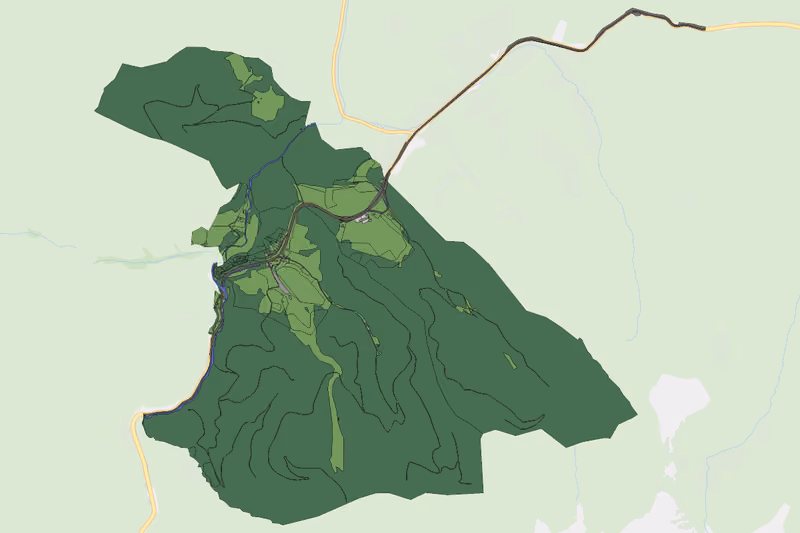 Kartenvorschau des Bodenverbrauchs der KG Gscheid