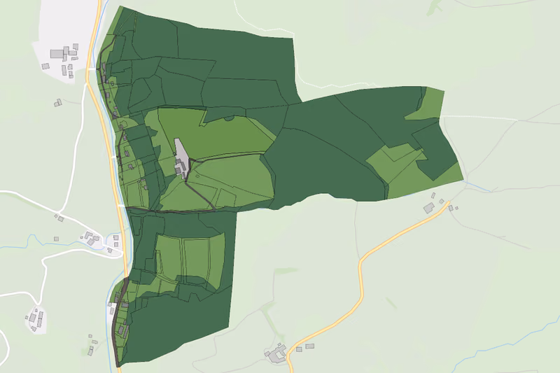 Kartenvorschau des Bodenverbrauchs der KG Berg