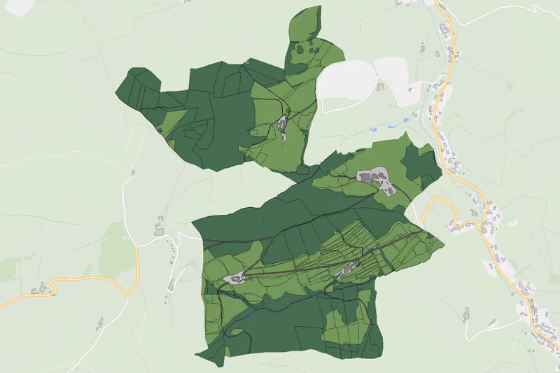 Kartenvorschau des Bodenverbrauchs der KG Dachsbach