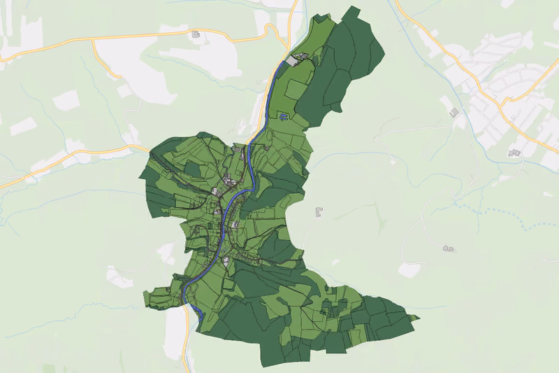 Kartenvorschau des Bodenverbrauchs der KG Fahrafeld