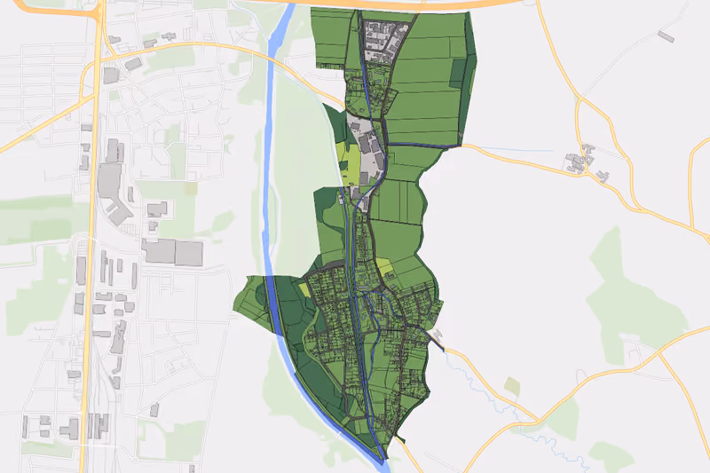 Kartenvorschau des Bodenverbrauchs der KG Harland