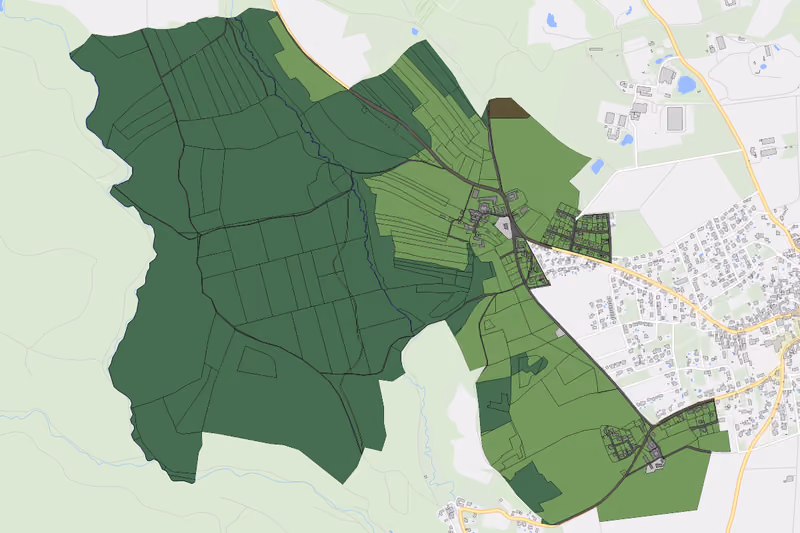 Kartenvorschau des Bodenverbrauchs der KG Heitzing