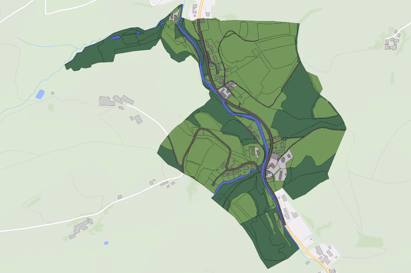 Kartenvorschau des Bodenverbrauchs der KG Hendelgraben