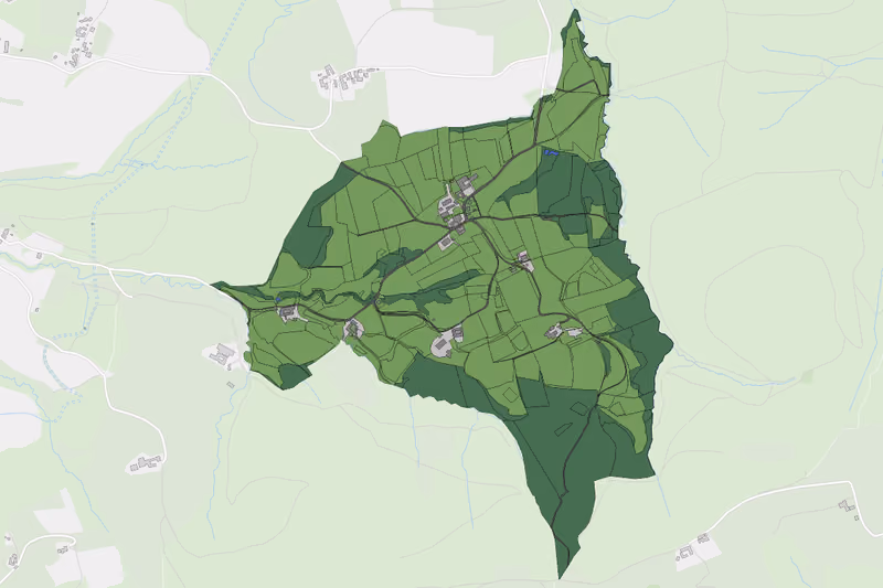 Kartenvorschau des Bodenverbrauchs der KG Hinterholz