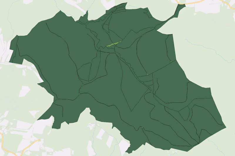 Kartenvorschau des Bodenverbrauchs der KG Hoheneggerwald