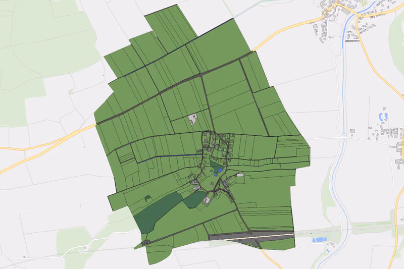 Kartenvorschau des Bodenverbrauchs der KG Jeutendorf