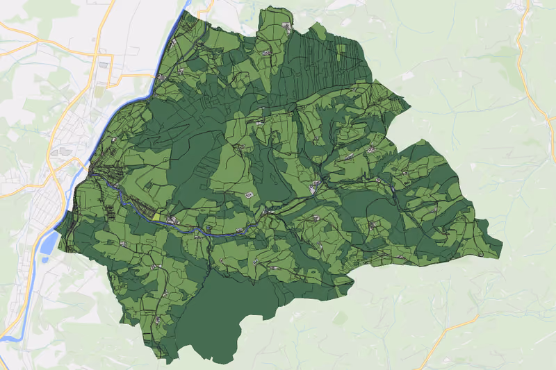 Kartenvorschau des Bodenverbrauchs der KG Kreisbach