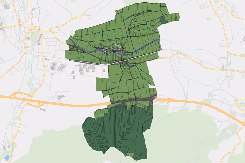 Kartenvorschau des Bodenverbrauchs der KG Lanzendorf bei Böheimkirchen