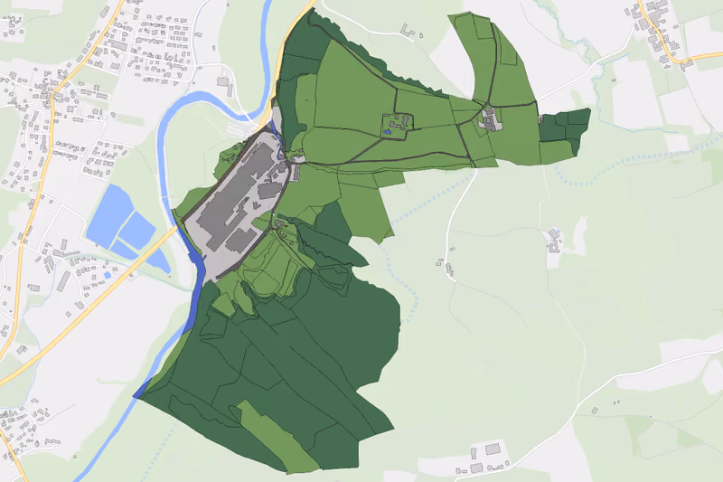 Kartenvorschau des Bodenverbrauchs der KG Mühlhofen