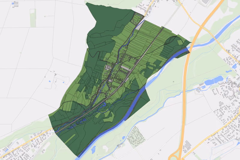 Kartenvorschau des Bodenverbrauchs der KG Oberradlberg