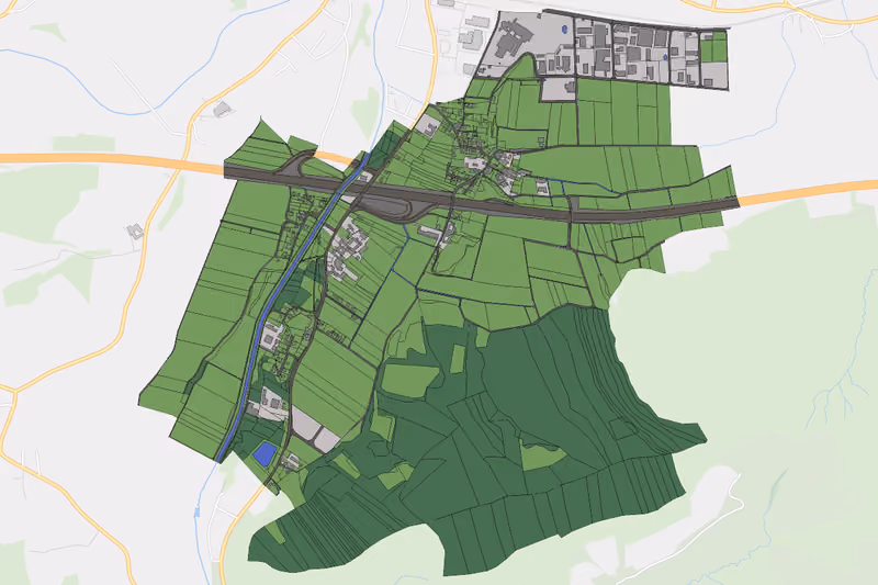 Kartenvorschau des Bodenverbrauchs der KG Reith