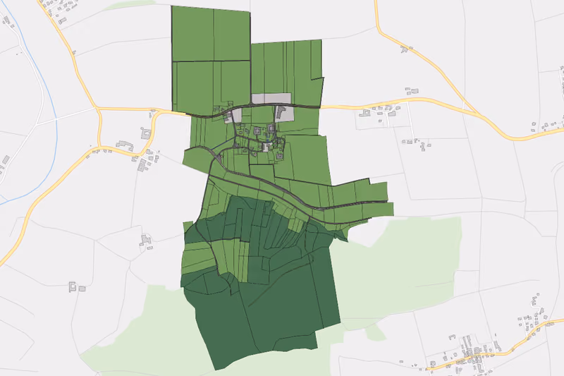Kartenvorschau des Bodenverbrauchs der KG Wilhersdorf bei Margarethen
