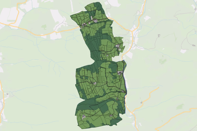 Kartenvorschau des Bodenverbrauchs der KG Zell