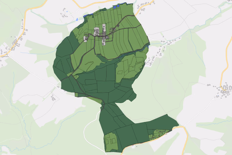 Kartenvorschau des Bodenverbrauchs der KG Erla