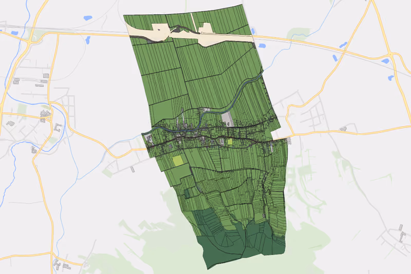 Kartenvorschau des Bodenverbrauchs der KG Baumgarten am Tullnerfeld