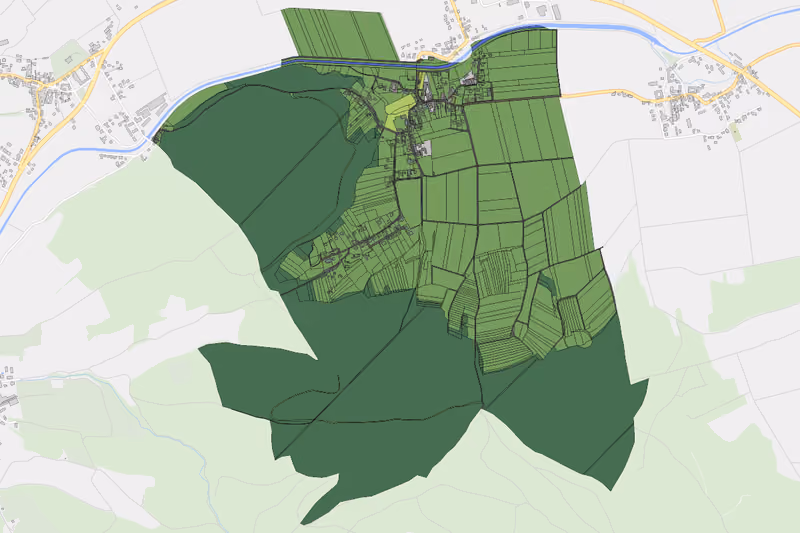 Kartenvorschau des Bodenverbrauchs der KG Dietersdorf