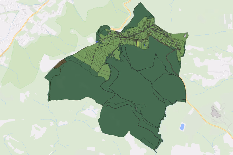 Kartenvorschau des Bodenverbrauchs der KG Hadersfeld