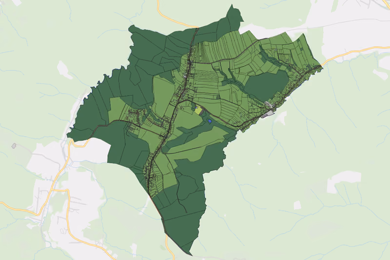Kartenvorschau des Bodenverbrauchs der KG Hintersdorf