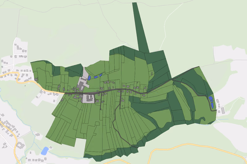 Kartenvorschau des Bodenverbrauchs der KG Oepping