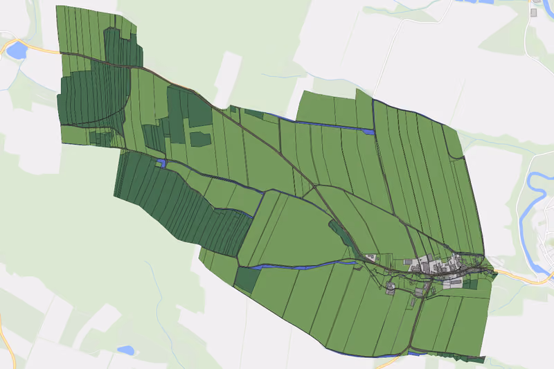Kartenvorschau des Bodenverbrauchs der KG Oberndorf bei Weikertschlag