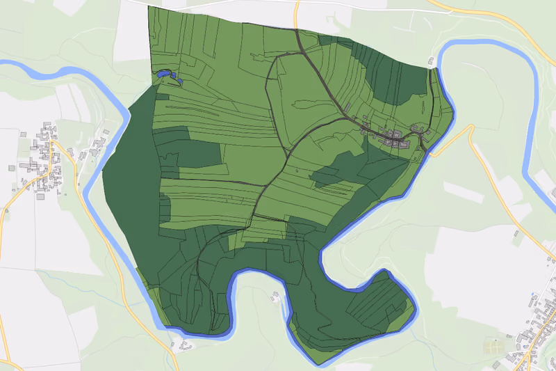 Kartenvorschau des Bodenverbrauchs der KG Oberpfaffendorf