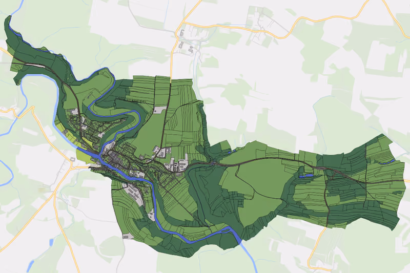 Kartenvorschau des Bodenverbrauchs der KG Raabs an der Thaya