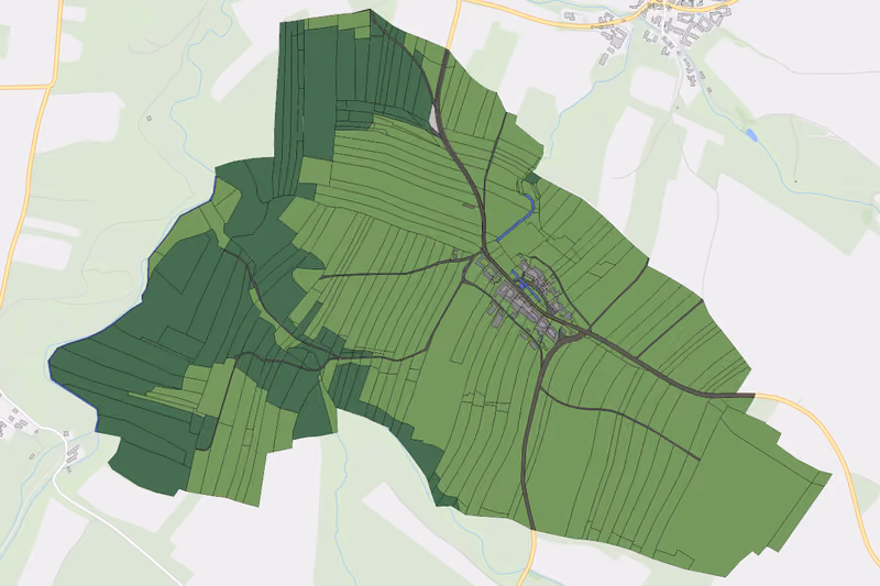 Kartenvorschau des Bodenverbrauchs der KG Tröbings